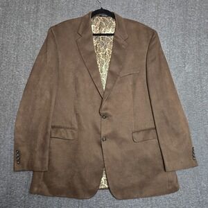 Lauren Ralph Lauren Blazer Men's 48L Brown Suede Style Two Button Sport Coat